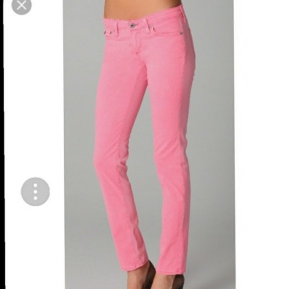 Ag Adriano Goldschmied Denim - AG The Stilt Pink Cigarette Crop Jeans @